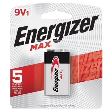 Baterias energizer max 9v c/1